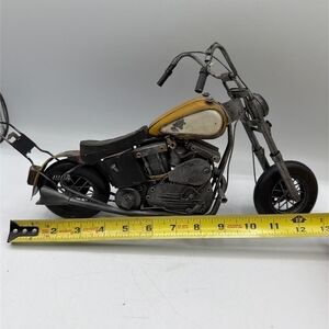 Tin Metal Chopper Model Motorcycle Replica 13 Inch Long Rare Hand Made Vintage